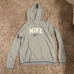 Nike Heather Gray Hoodie with Navy Accents